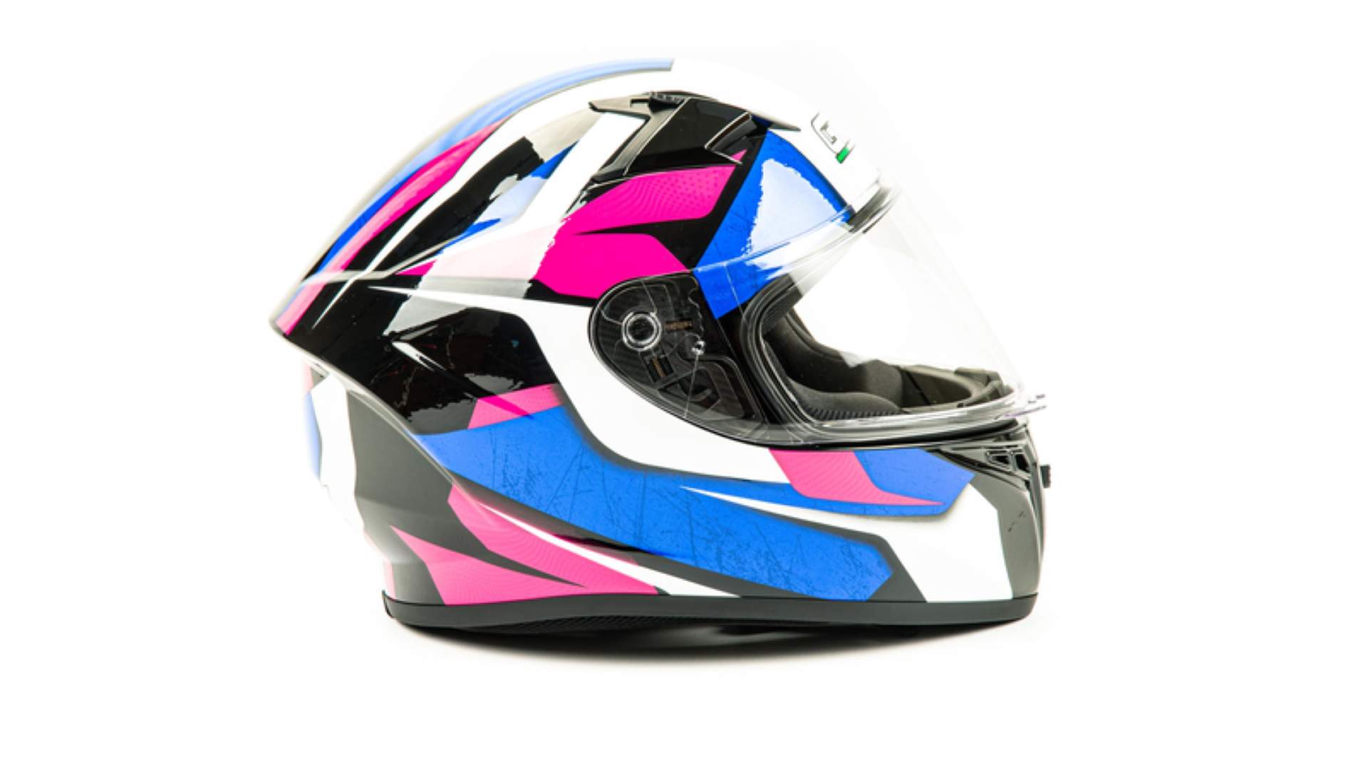 Шлем мото интеграл GTX 578 №3 (M) BLACK/PINK BLUE WHITE